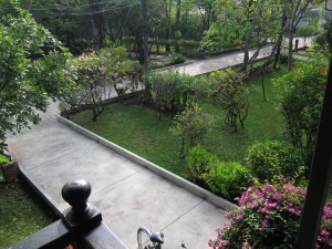 View from my balcony at Ban Thai Guest House, Mae Sot.